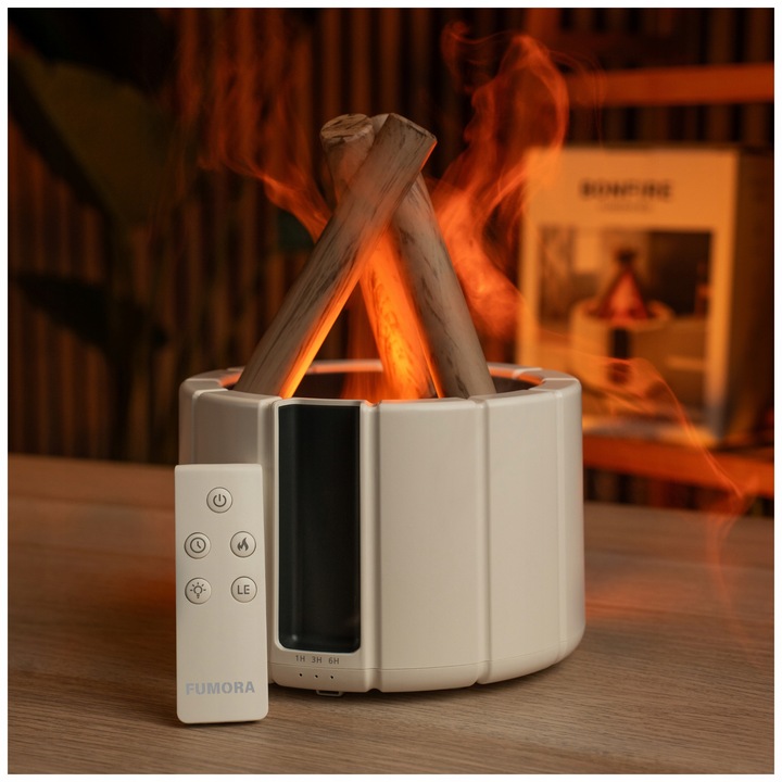NAWILŻACZ POWIETRZA DYFUZOR LAMPKA NOCNA EFEKT PŁOMIENIA KOMINEK
