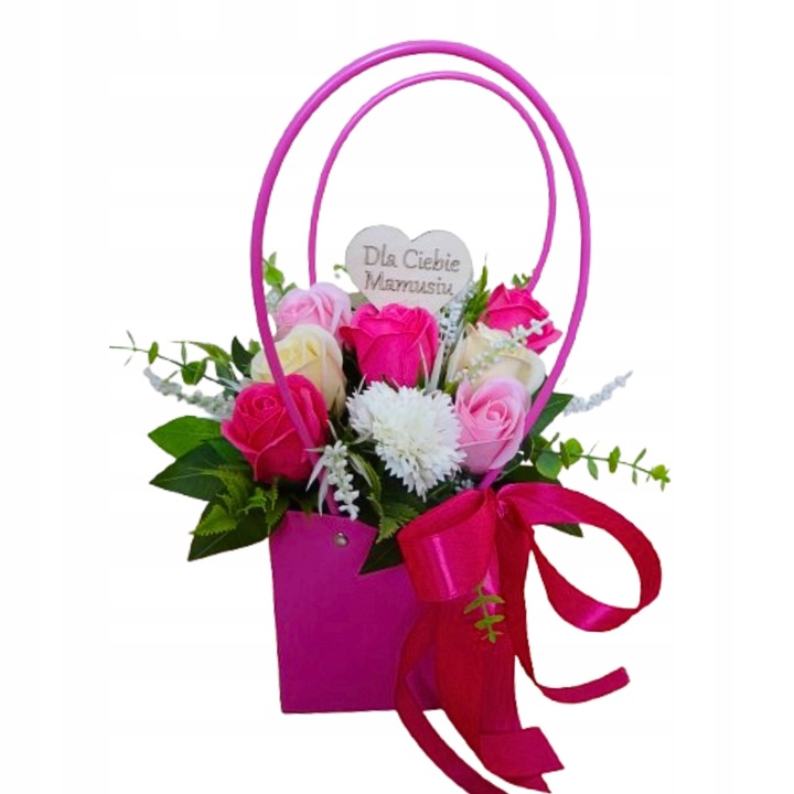 Flowerbox na Dzień Mamy Kwiaty Mydlane prezent urodziny rocznica ślub