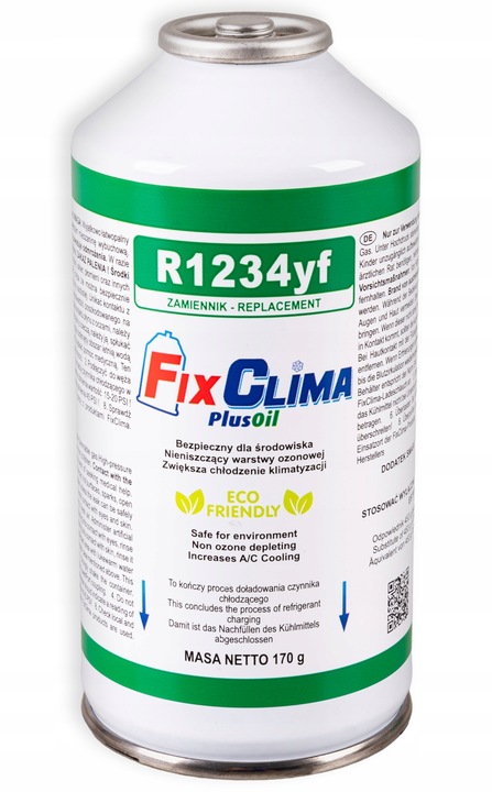 ZESTAW 2x GAZ DO NABIJANIA KLIMATYZACJI CZYNNIK CHŁODNICZY AUT R1234YF