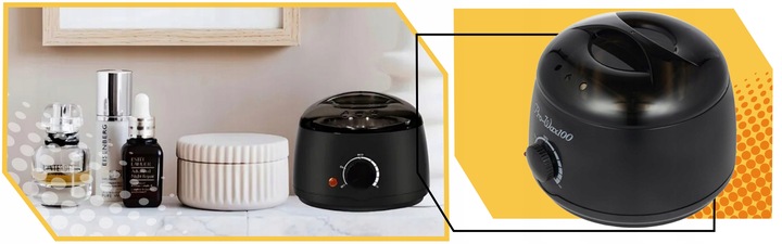 PODGRZEWACZ WOSKU + TWARDY WOSK 400g+100 PATYCZKÓW ZESTAW DO DEPILACJI