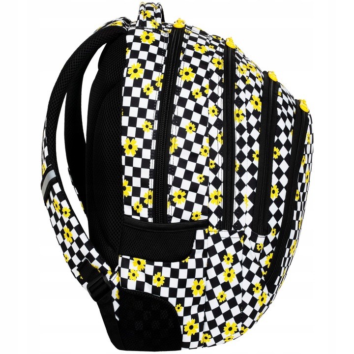 PLECAK SZKOLNY MŁODZIEŻOWY DLA DZIEWCZYN KWIATY SZACHOWNICA KRATA