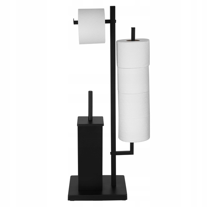 Stojak na papier toaletowy i szczotka do WC czarna loft łazienkowa YOKA