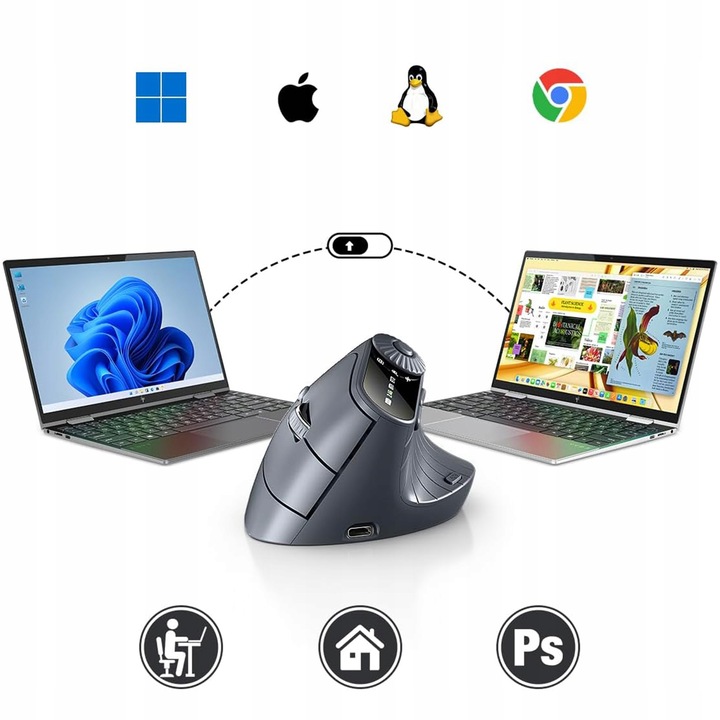 Myszka wertykalna Ergonomiczna pionowa MYSZ bezprzewodowa WiFi Bluetooth BT