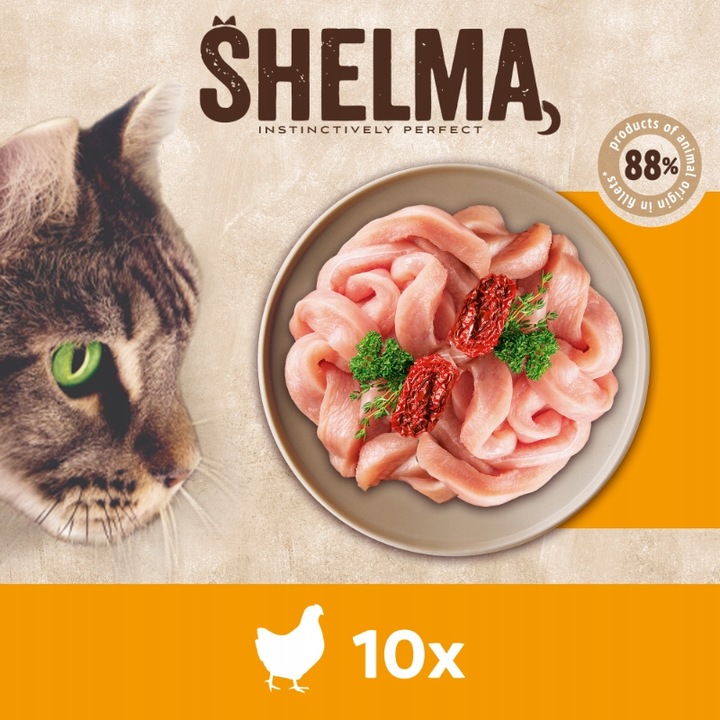 MOKRA KARMA DLA KOTA SHELMA MEGA BOX 40X85G FILECIKI MIX 4 SMAKÓW BEZ