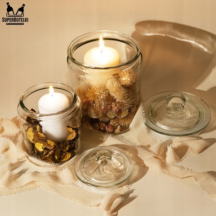 SZKLANY POJEMNIK KUCHENNY 2L SŁOIK NA HERBATĘ KAWĘ ORZECHY CIASTKA