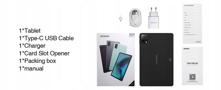 DOOGEE T20S Tab 15GB/128GB 10.4" Tablet,Android 14 7500mAh 1TB GPS WIFI SIM