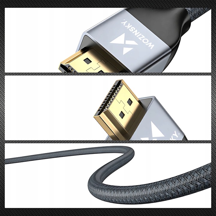 Kabel HDMI 2.1 PRZEWÓD ULTRA HIGH SPEED 8K/60HZ 4K/120HZ CERTYFIKOWANY