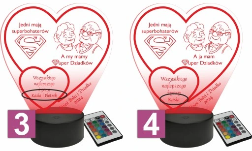Prezent na Dzień Babci i Dziadka Statuetka dla Dziadków lampka LED + GRAWER