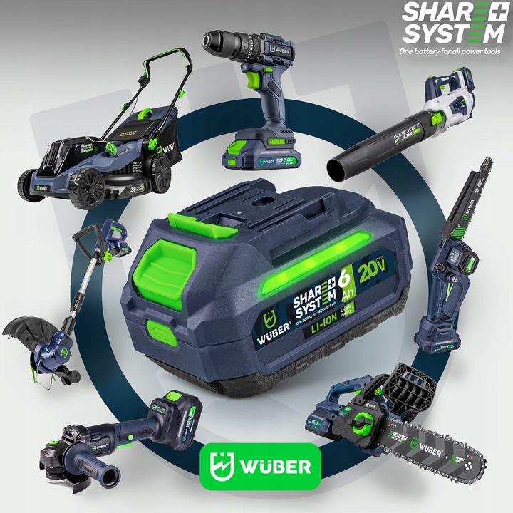 BATERIA AKUMULATOR WUBER SHARE+ SYSTEM LITOWO JONOWA 20 V 6.0 AH WUBER