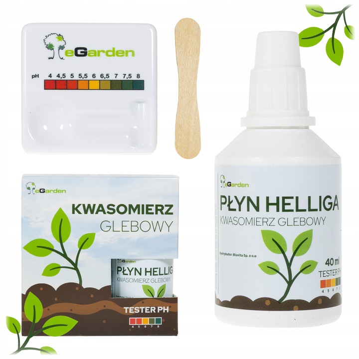 Kwasomierz Glebowy pH Zestaw z Płynem i Skalą Kolorów HELLIGA TESTER