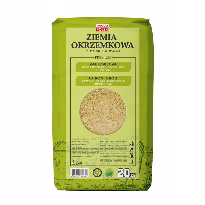 DIATOMIT NATURALNA ZIEMIA OKRZEMKOWA WSPARCIE DLA ROŚLIN 19KG/20KG / 40L