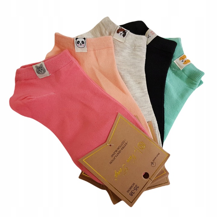 5 PAR SKARPETY DAMSKIE BAWEŁNA STOPKI BAWEŁNIANE