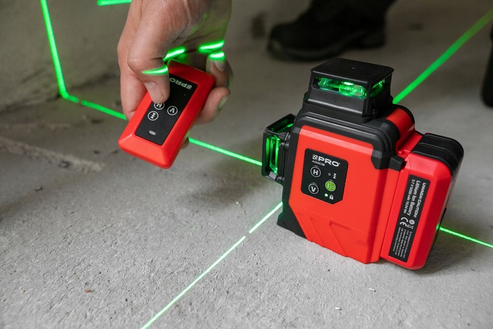 LASER WIELOLINIOWY 360° ZIELONY PRO-AQ3DG ZESTAW