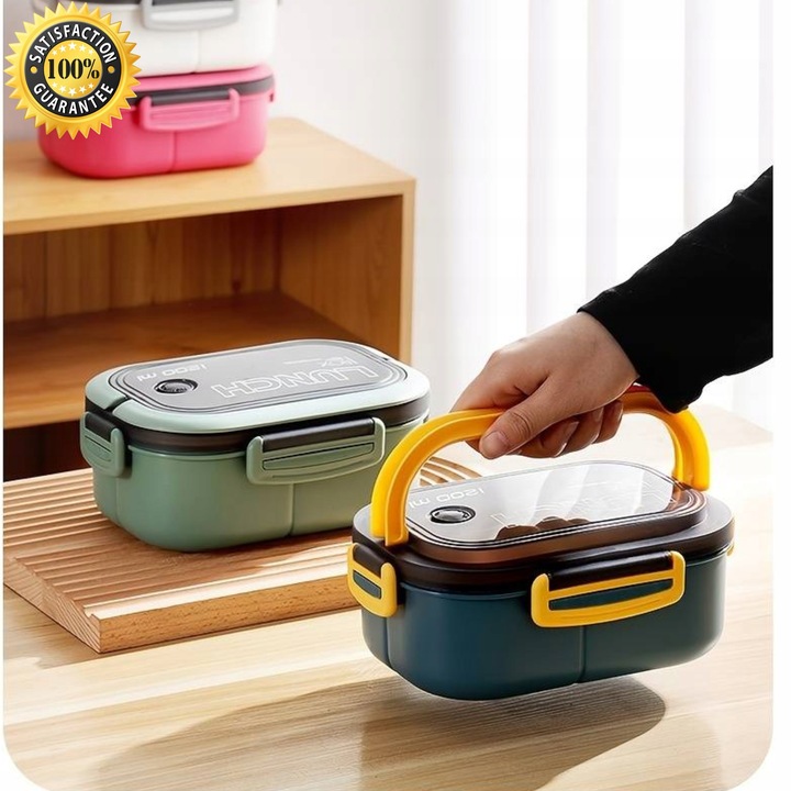 LUNCHBOX LUNCH BOX ŚNIADANIÓWKA POJEMNIK PUDEŁKO BOX Z PRZEGRÓDKAMI 1200ML