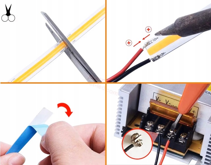 Taśma LED COB Neon 24V 5m 9W/m 480 diod 45W 4000K Neutralna Mocna