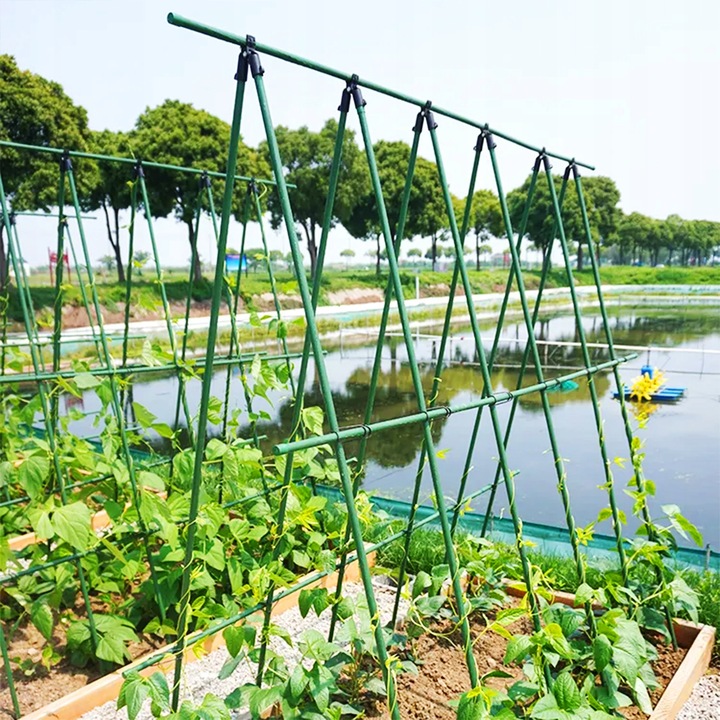 Podpora z siatką do ogórków i pomidorów 180 cm - Stelaż do roślin pnących