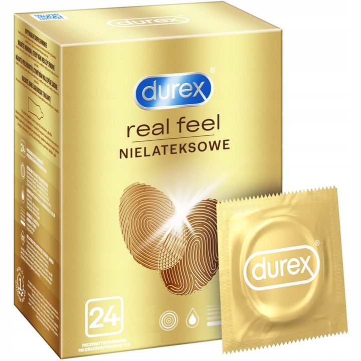 Prezerwatywy Durex REAL FEEL bez lateksu klasyczne nawilżane 24 szt.