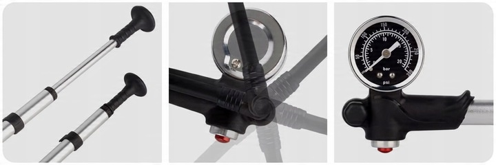 ROWEROWA POMPKA DO AMORTYZATOWRÓW DAMPERÓW ROWEROWYCH RĘCZNA 300 PSI 20 BAR