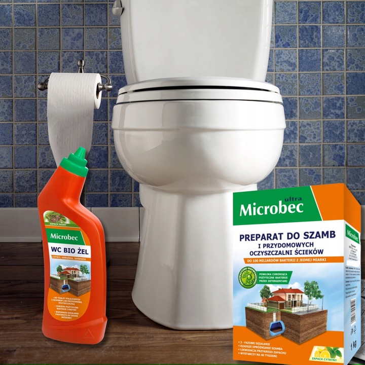 MICROBEC ULTRA BAKTERIE DO SZAMBA 1KG ZAPACH CYTRYNY + WC BIO ŻEL