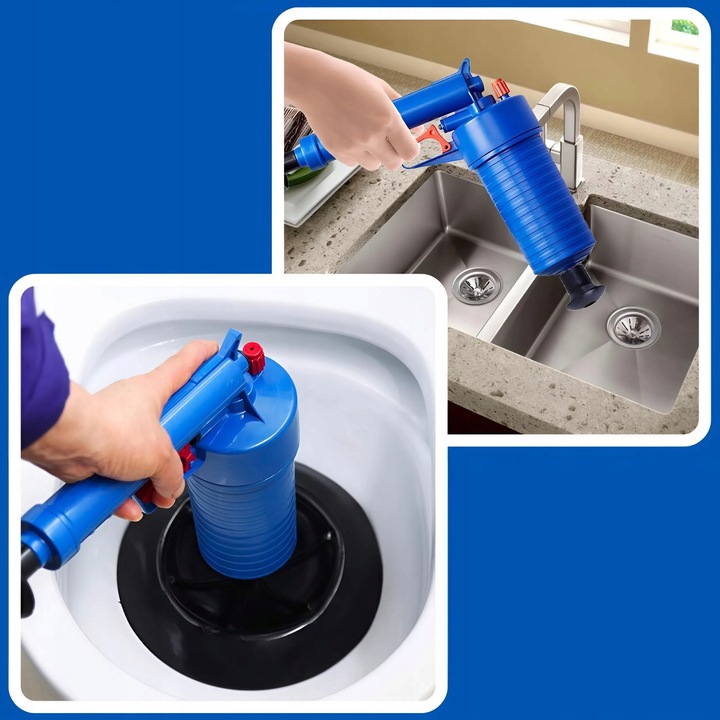 PISTOLET DO UDRAŻNIANIA RUR PRZEPYCHACZ WC TOALET ZLEWU KRET HYDRAULICZNY