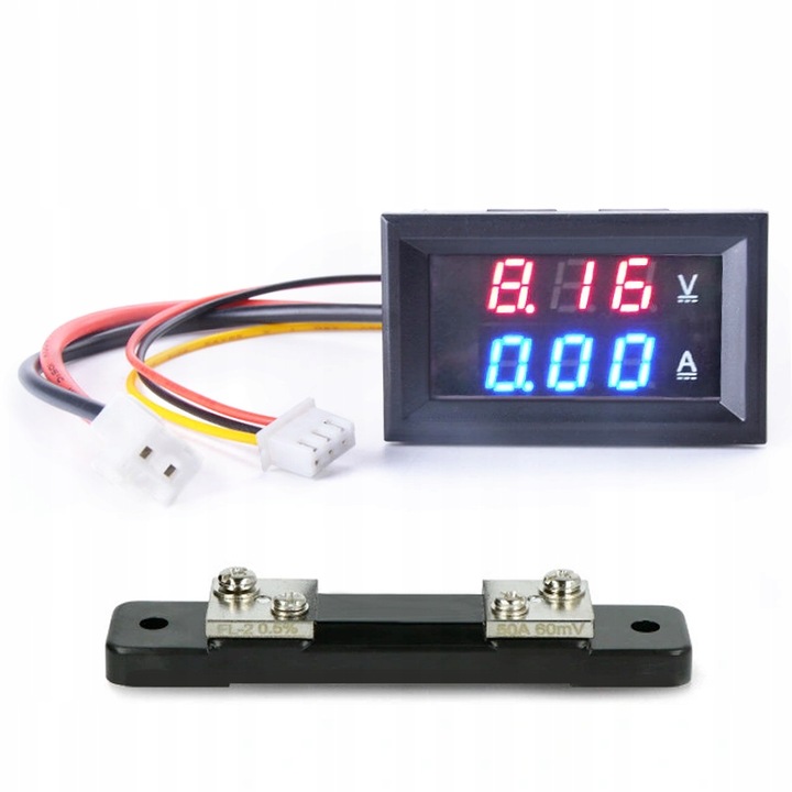 AMPEROMIERZ WOLTOMIERZ PANELOWY 50A 100V NAPIĘCIE PRĄDU STAŁEGO DC 60mV LCD