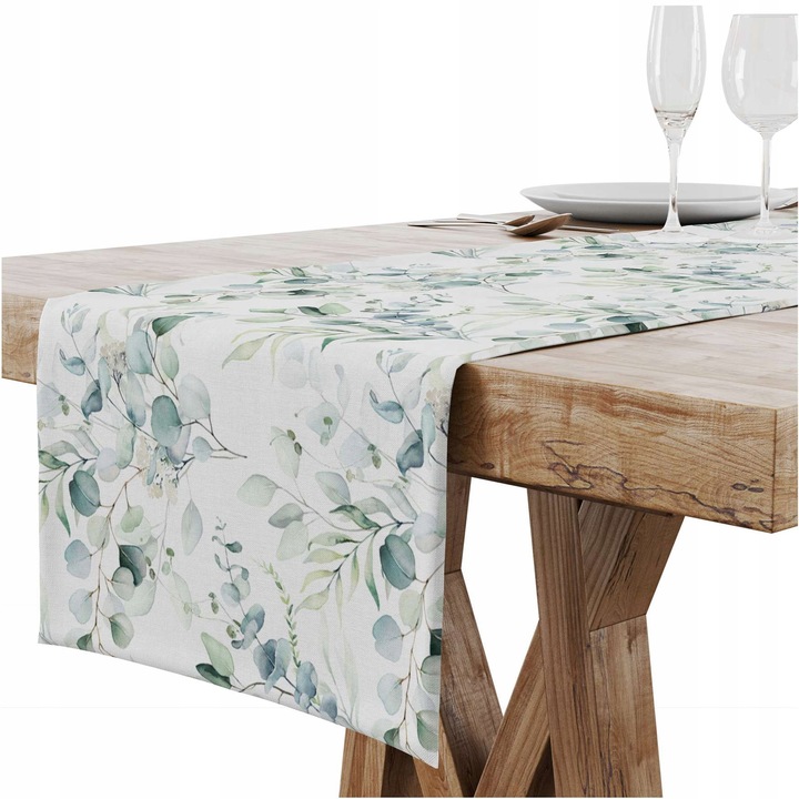 BIEŻNIK OBRUS NA STÓŁ MATOWY GŁADKI 40X220 CM DEKORACYJNY LIŚCIE WZÓR 073