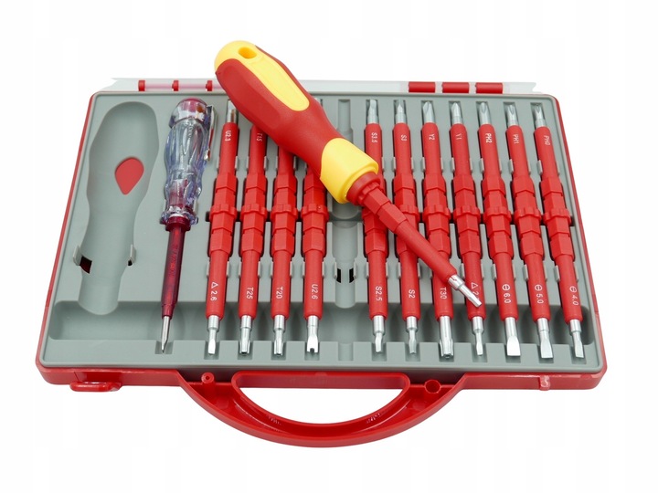 ZESTAW WKRĘTAKÓW ŚRUBOKRĘTY IZOLOWANE 25 ROZMIARÓW + WALIZKA DLA