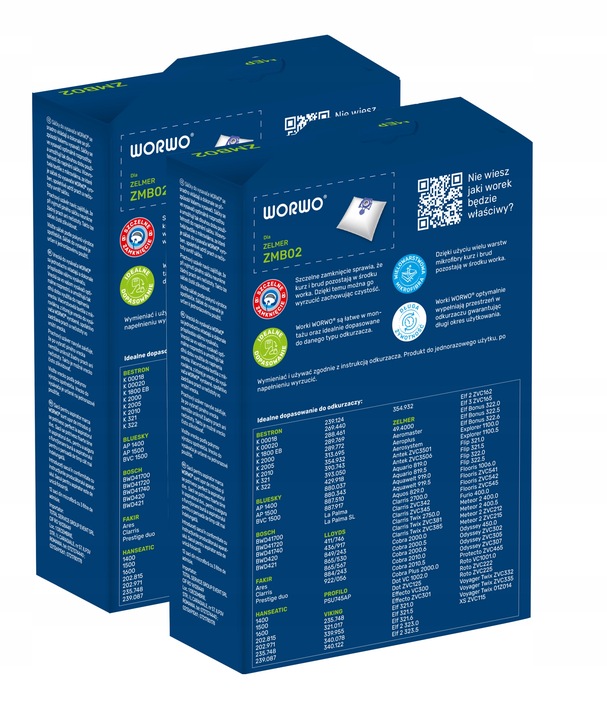 24x WORKI DO ODKURZACZA ZELMER ODYSSEY ELF METEOR WORWO ZMB02K +