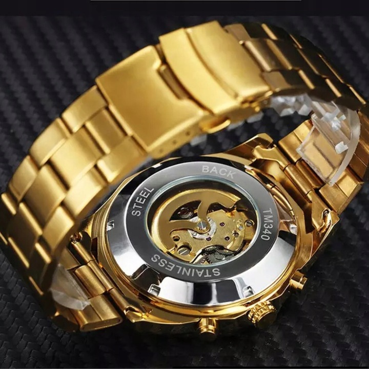 ZEGAREK MECHANICZNY MĘSKI AUTOMATYCZNY STALOWY LUKSUSOWY WINNER +