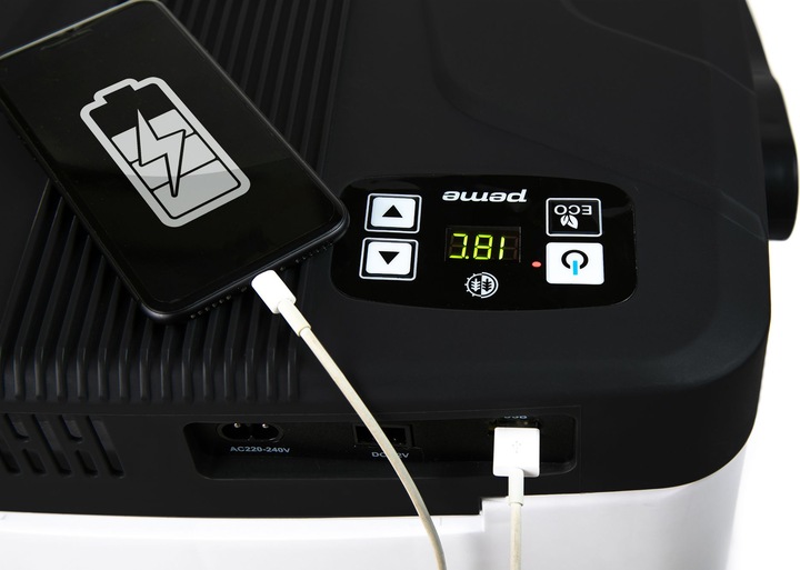 LODÓWKA TURYSTYCZNA Ice-On 27 SAMOCHODOWA Funkcja Grzania 12v 230v USB PEME