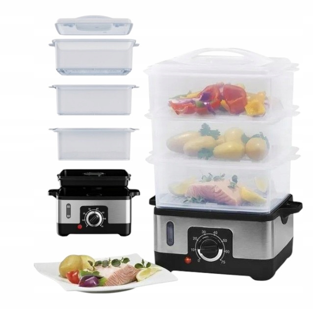 Parowar Elektryczny URZĄDZENIE DO GOTOWANIA NA PARZE pojemnik na ryż