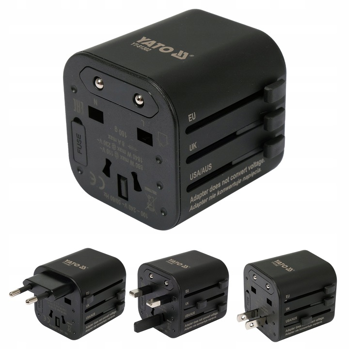 Uniwersalny podróżny adapter sieciowy YATO YT-81302 dla ponad 150 krajów
