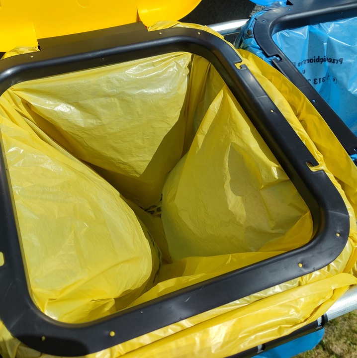 STOJAK METALOWY do Segregacji Śmieci Pojemnik KOSZ NA ODPADY na 3 WORKI