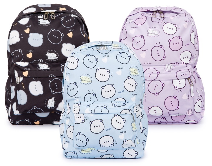 Tornister Plecak szkolny Dla Dziewczynki ZESTAW 3szt Duży w Misie we wzory