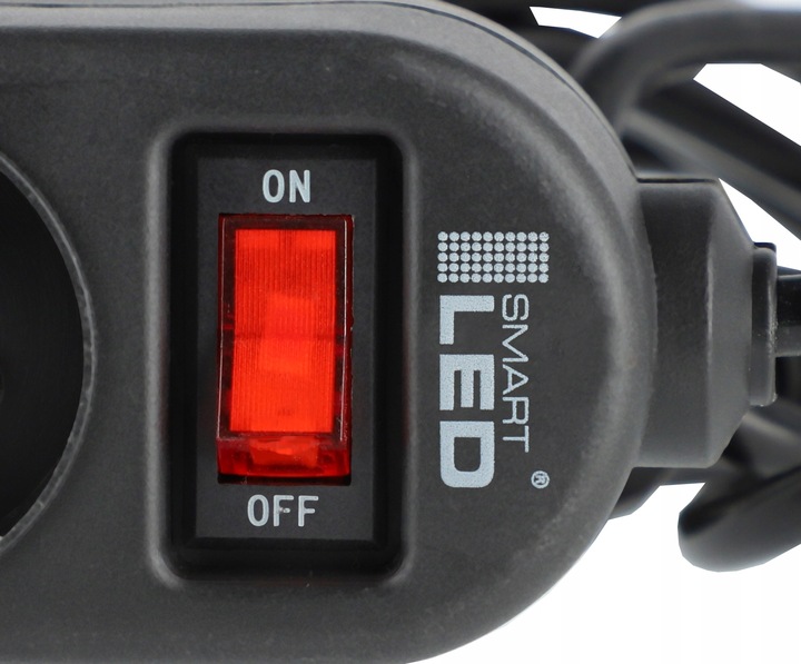 Przedłużacz Listwa Zasilająca 3 Metry 5 Gniazd Z Podświetlanym Włącznikiem