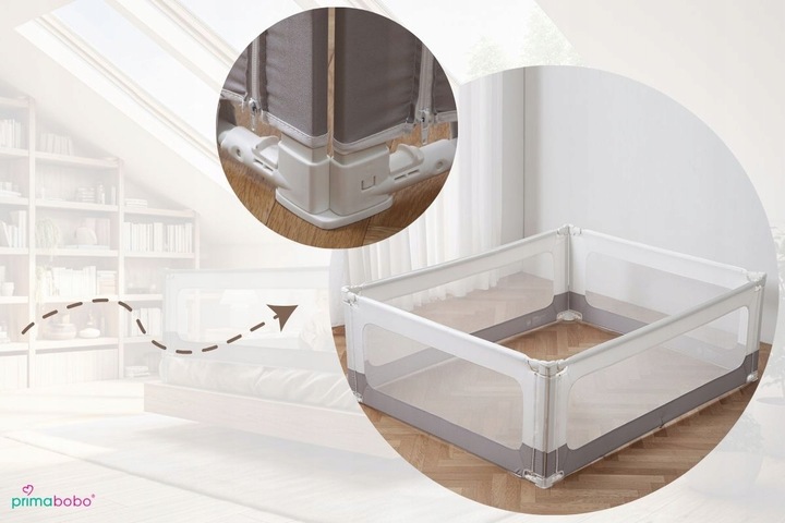 PRIMABOBO Barierka do łózka VELVO 140cm, osłona ochronna dla dzieci