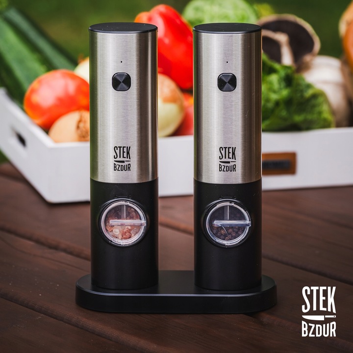 2x Elektryczny Młynek do Mielenia Pieprzu i Soli AKUMULATOR USB