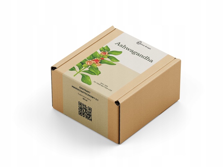 ASHWAGANDHA KROPLE ADAPTOGENY Na Pamięć i Układ Nerwowy Suplement 2 x 50 ml