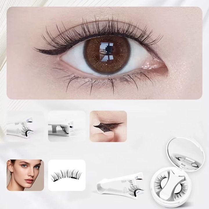 Rzęsy Magnetyczne Sztuczne DŁUGIE GĘSTE Zestaw 2w1 + Aplikator BEZ