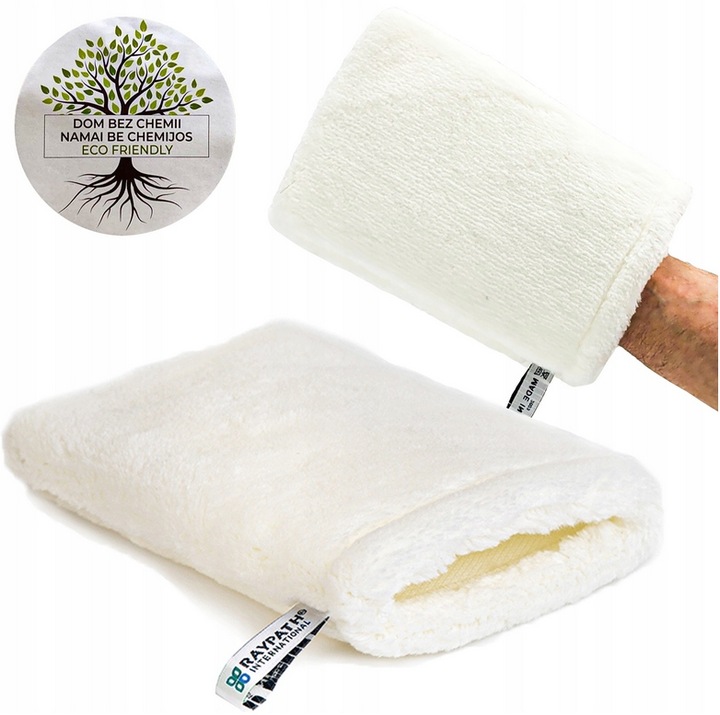 RAYPATH RĘKAWICA BIAŁA DO CZYSZCZENIA NA MOKRO Z NANOSREBREM