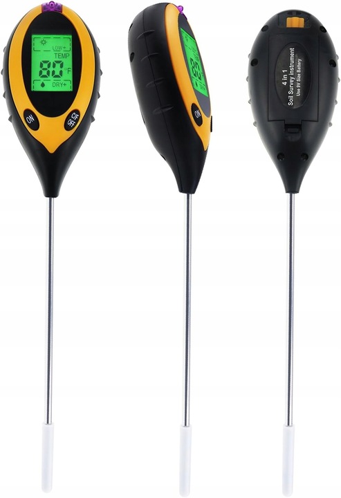 KWASOMIERZ MIERNIK TESTER OGRODNICZY PH GLEBY ZIEMII TEMPERATURA