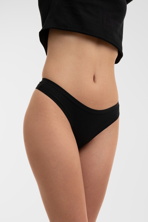3x Majtki STRINGI DAMSKIE BAWEŁNIANE CZARNE - ZESTAW - PREMIUM - RUBENTI