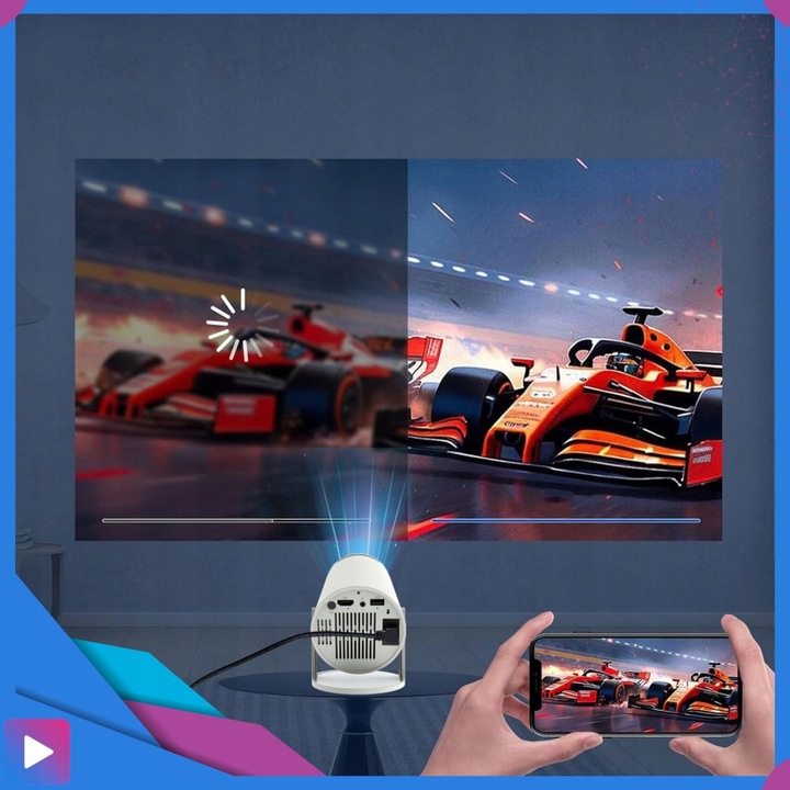 Projektor Rzutnik Android TV WiFi SMART Bluetooth 5.0 HD 4K Ekran 150