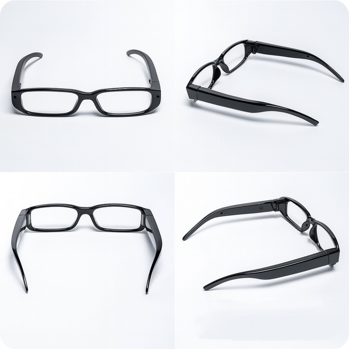 MINI KAMERA WIFI SZPIEGOWSKA UKRYTA W OKULARACH DYKTAFON NAGRYWA NA