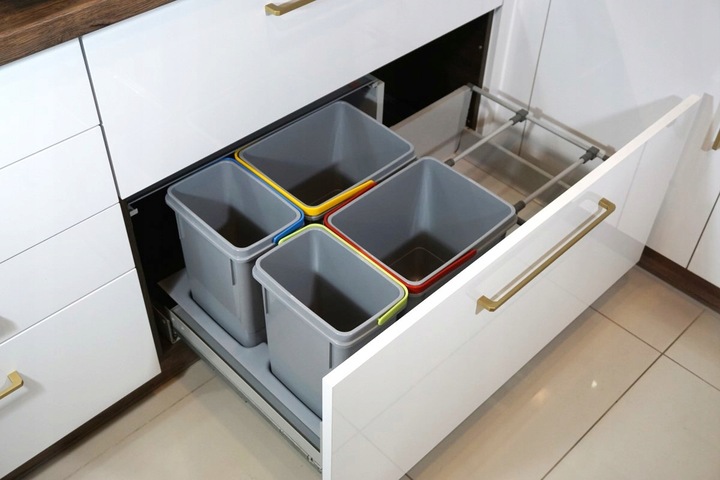 Kosz na śmieci pod zlew Amix RUBIO segregator do szuflady szafki 60cm