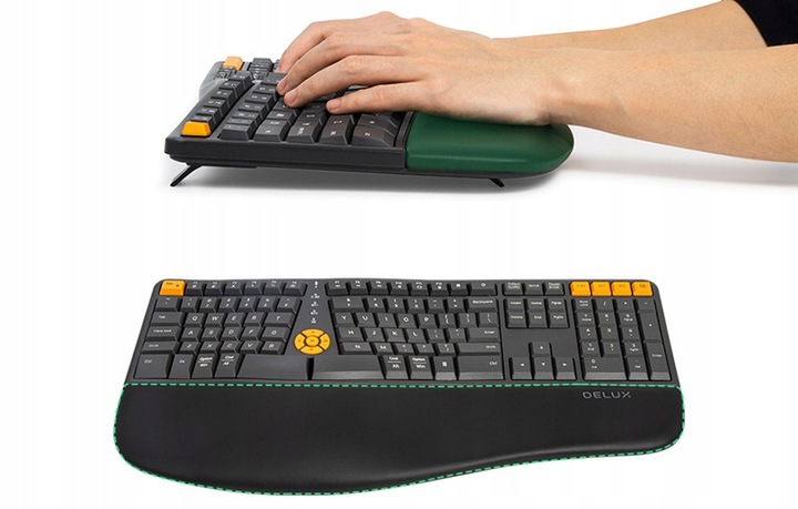 Bezprzewodowa Klawiatura Ergonomiczna Delux Gm905db Bluetooth 5.0 2.4g