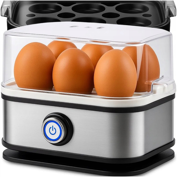 JAJOWAR AUTOMAT DO GOTOWANIA JAJEK OMLETU 6 JAJEK 200W ZESTAW Z MIARKĄ