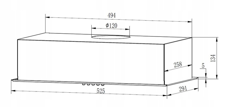 Czarny okap kuchenny do zabudowy Bora 52cm Black pochłaniacz