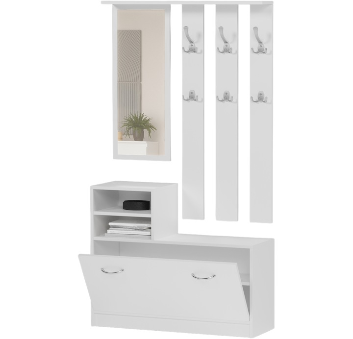 Garderoba wieszak szafka na buty biała V-1 Producent