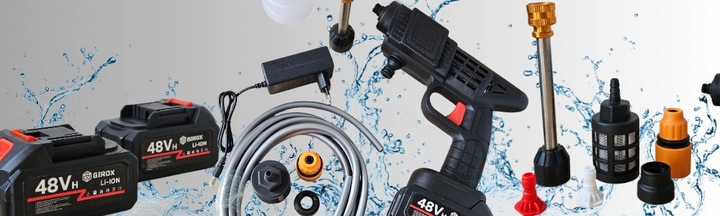 MYJKA BEZPRZEWODOWA CIŚNIENIOWA SAMOCHODOWA AKUMULATOROWA + 2x BATERIA